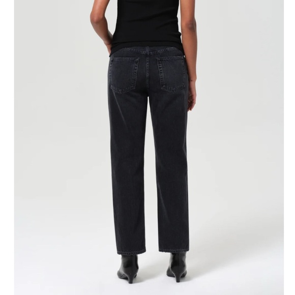 Agolde Valen Mid Rise Vintage Straight Leg Jeans Size 31 In Hitch Black Rigid - Picture 2 of 11